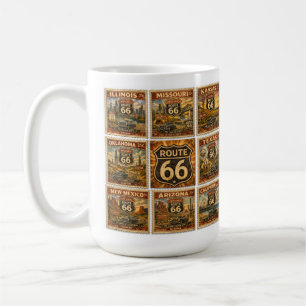 Mug Route 66 Cuisine de timbre d'État Commémoration