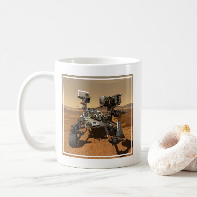 Mug Rover De La Persévérance Qui Fonctionne Sur La Sur (Avec donut)