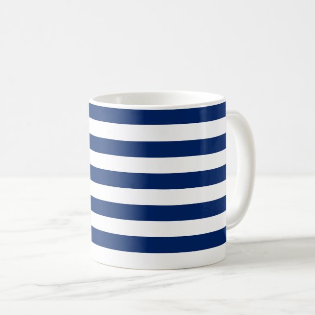 Mug Royal Blue and White Stripes (Devant droit)