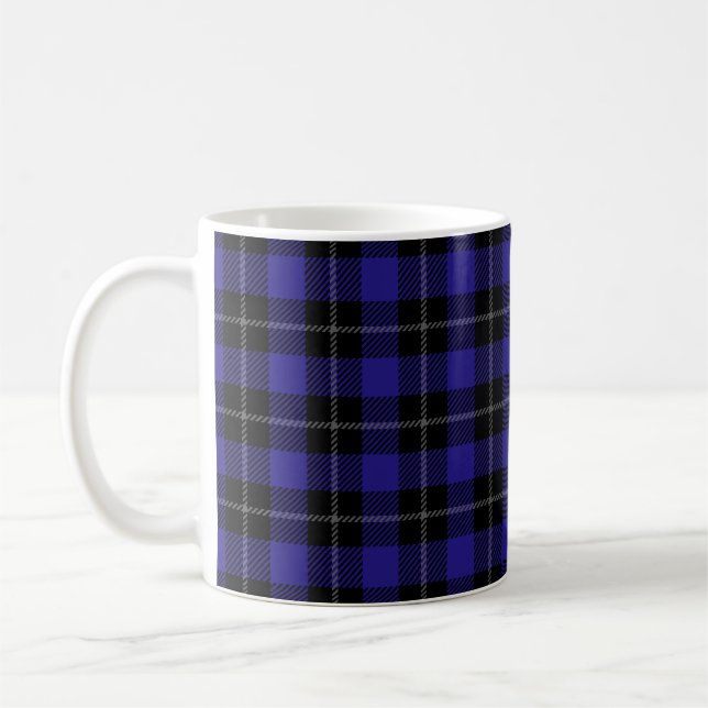 Mug Royal Blue Black Plaid (Gauche)