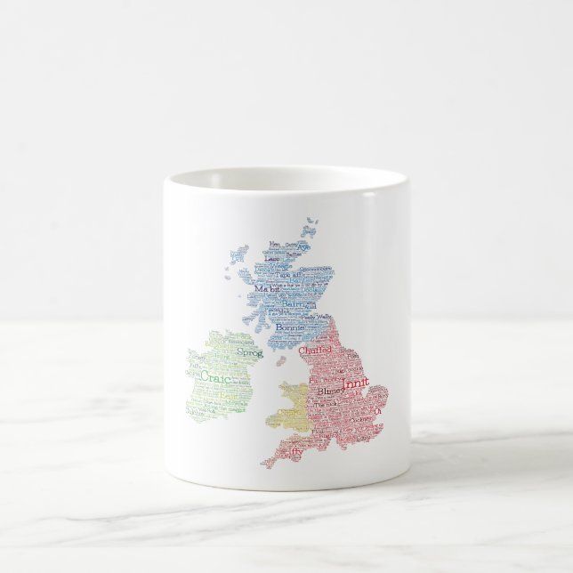 Mug Royaume-Uni / Grande-Bretagne Slang Word Art Map (Centre)