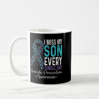Mug Ruban de prévention Je manque mon fils chaque jour