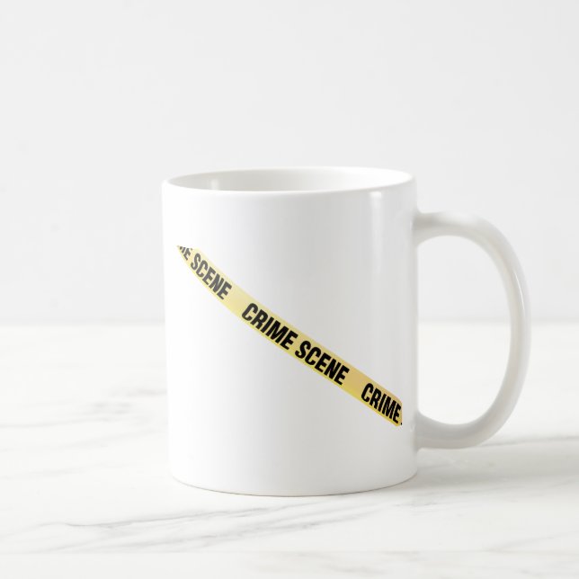Mug Ruban de scène de crime coupé. Arrière - plan tran (Droite)