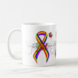 Mug Ruban de sensibilisation à l'arc-en-ciel avec papi