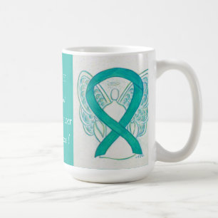 Mug Ruban de sensibilisation au cancer utérin Angel pe