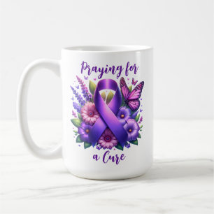 Mug Ruban de sensibilisation au pourpre   Prier pour u