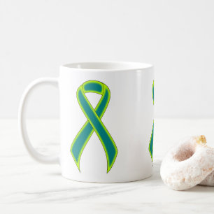 Mug Ruban de sensibilisation au vert turquoise et à la
