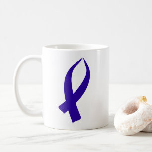 Mug Ruban de Sensibilisation (Bleu foncé)