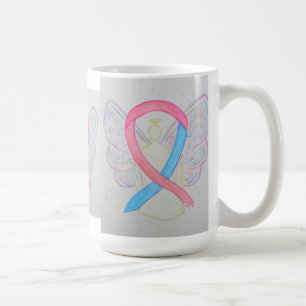 Mug Ruban de sensibilisation rose et bleu Angel Art Mu