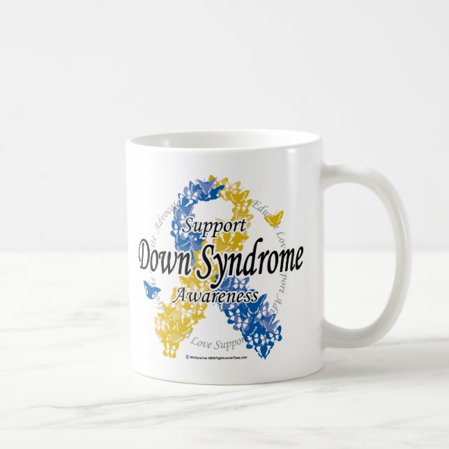 Mug Ruban de syndrome de Down des papillons 2 (Droite)