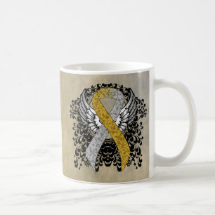 Mug Ruban or et argent avec ruban d'ailes