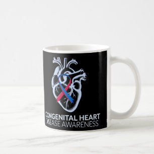 Mug Ruban Rouge Et Bleu Maladie Cardiaque Congénitale