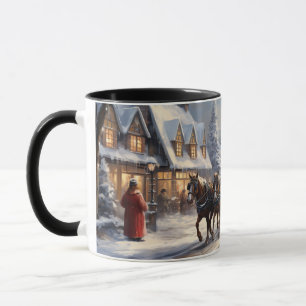 Mug Rue de transport de Noël à cheval