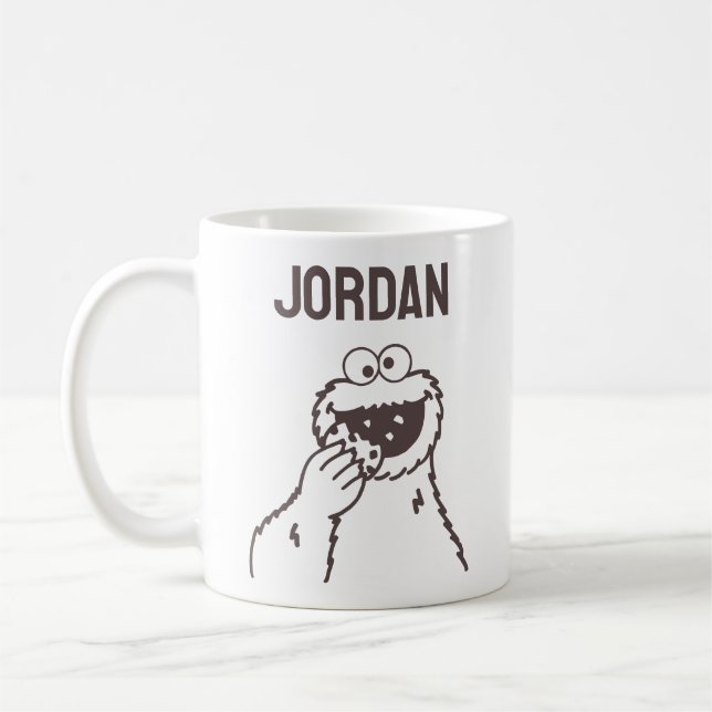 Mug Rue Sésame | Cookie Monster | Ajouter Votre Nom (Gauche)
