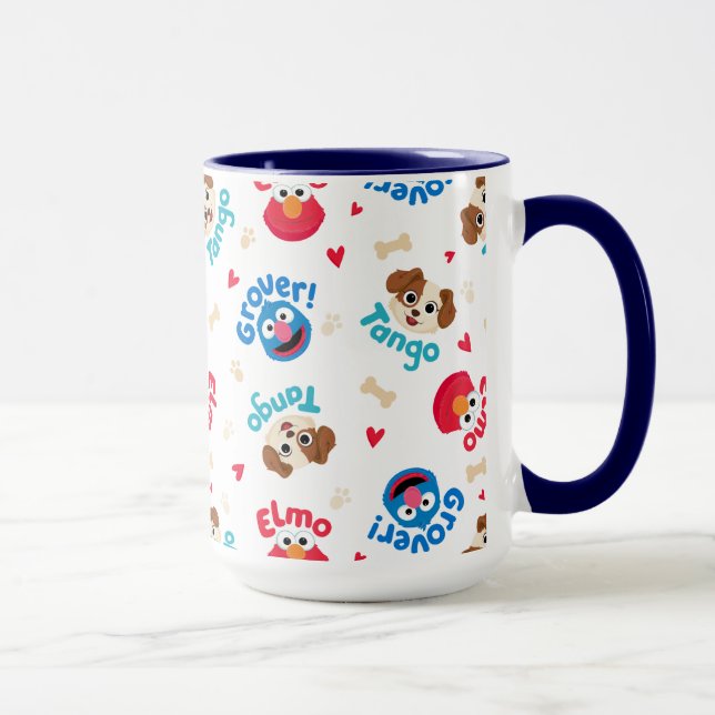 Mug Rue Sésame | Tango, Elmo et Motif Grover (Droite)