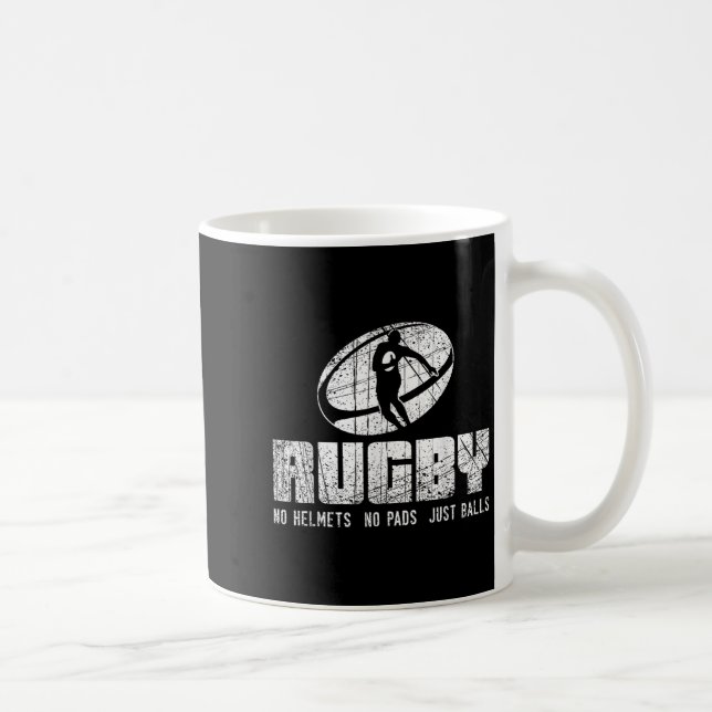 Mug Rugby No Helmet No Pads Just Shirt - Funny Rugby Q (Droite)