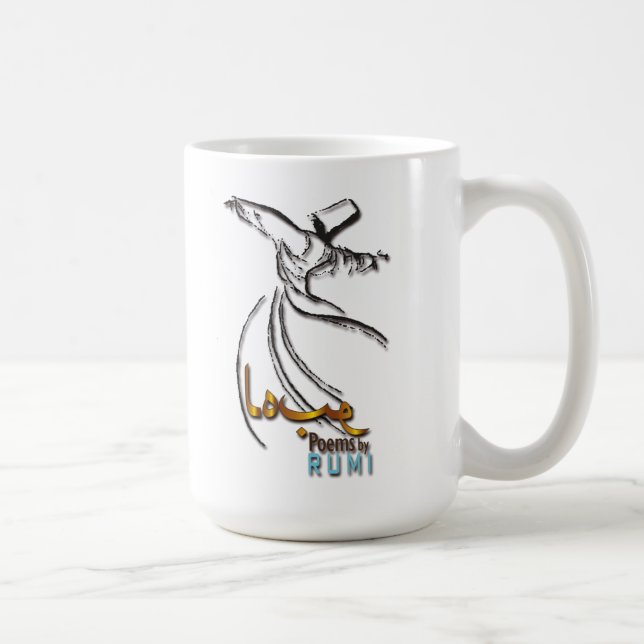 Mug Rumi blanc, noir, bleu - attaquez le derviche de (Droite)