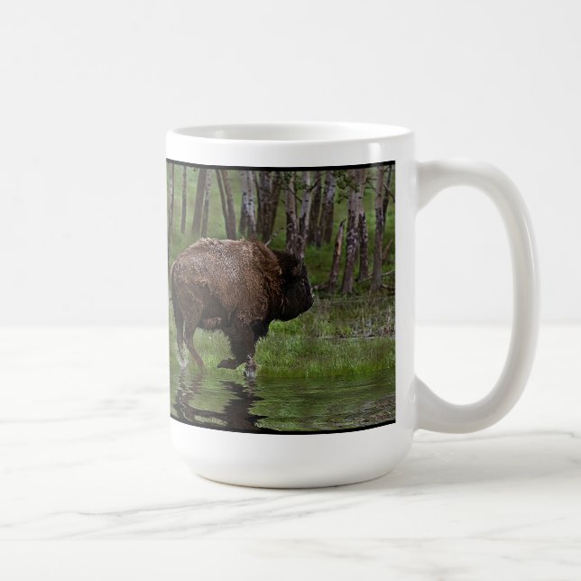 Mug Running Buffalo & Forest, Bison-lover's Design (Droite)
