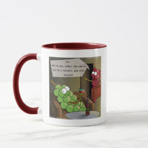 Mug Rupture de raisin Bande dessinée drôle de nourritu