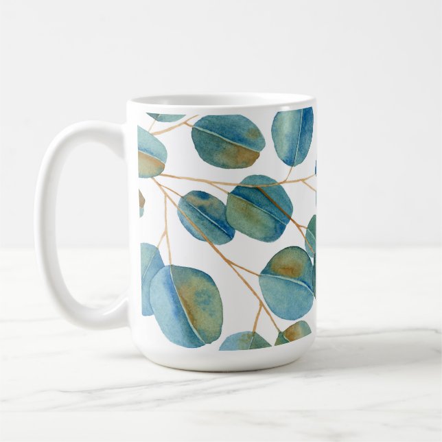 Mug Russe Aquarelle Eucalyptus Feuilles  (Gauche)