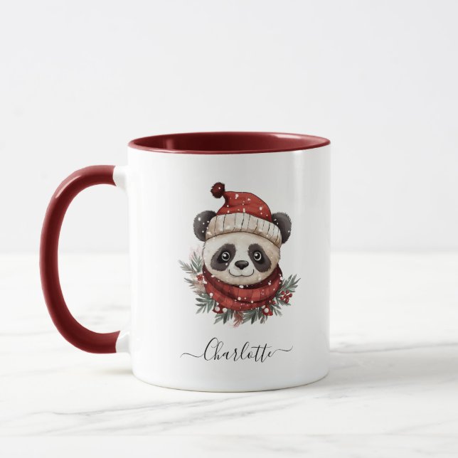 Mug Russe Panda Père Noël Joyeux Noël (Gauche)