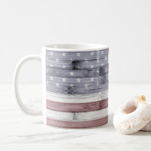 Mug Russe Rouge Blanc Bleu Bois américain drapeau Amér