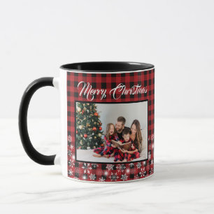 Mug Russe Rouge noir Buffle Plaid Family Photo