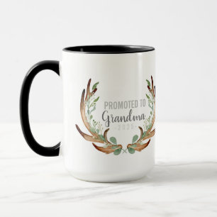 Mug Rustic Antler & Greenery promu à grand-mère