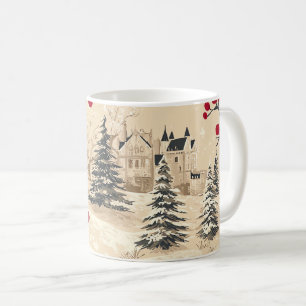 Mug Rustic Bird et Poinsettia Motif de Noël (12)