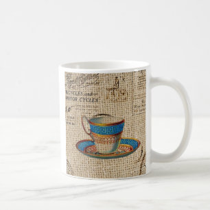 Mug Rustic english country tea party blue teacup