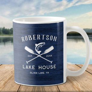 Mug Rustique Nom de famille Lake House Rustique Bleu B
