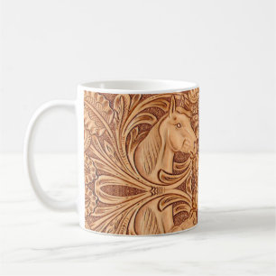 Mug rustique western country cuir cheval équestre