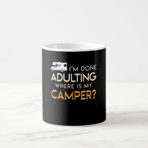 Mug Rv Adulting fait par camping où est le campeur