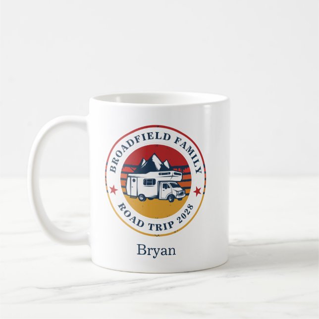 Mug RV Road Trip Correspondance Papa Famille Vacances  (Gauche)
