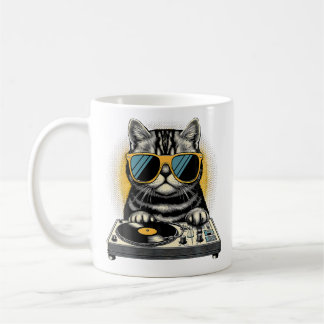 Mug Rythmes Félin Dj Chat Synthwave Kitty Mix