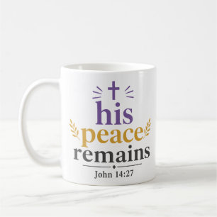 Mug Sa Paix Reste Typographie De L'Écriture Chrétienne