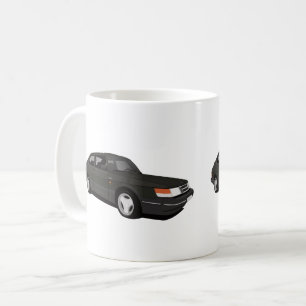 Mug Saab 900 Turbo 16 Aero, deux images noires