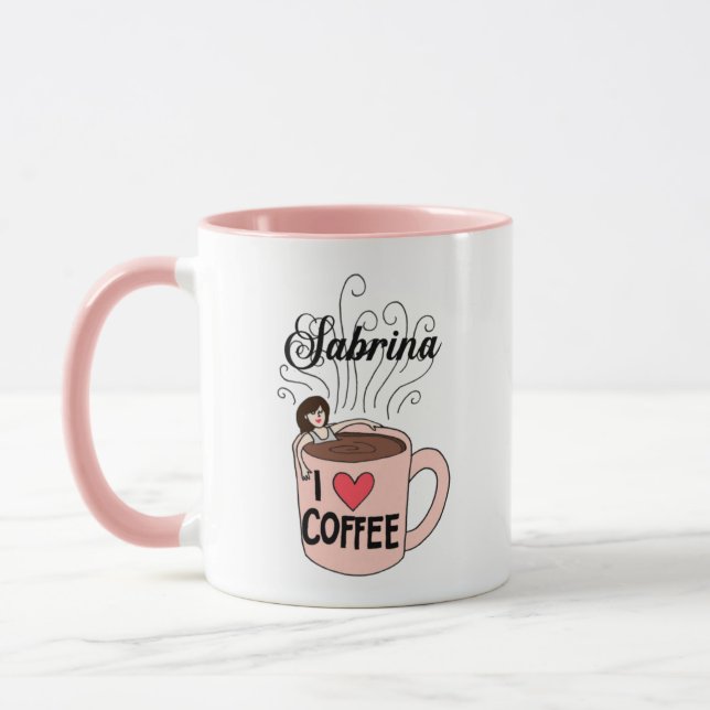 Mug Sabrina aime le café (Gauche)