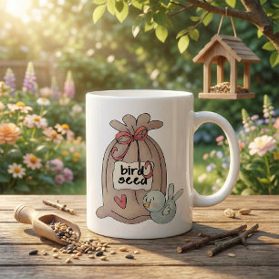Mug Sac à graines d'oiseaux avec cou et coeur