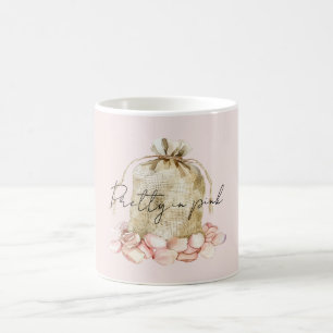Mug Sac floral à pétales de rose rose poudré