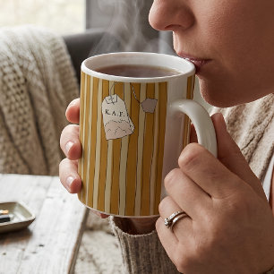 Mug Sachet de thé personnalisé avec monogramme à rayur