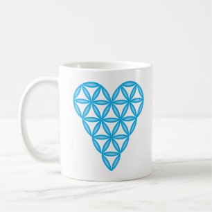 Mug Sacred Heart - Coeur de vie, 3D/SkyBlue.