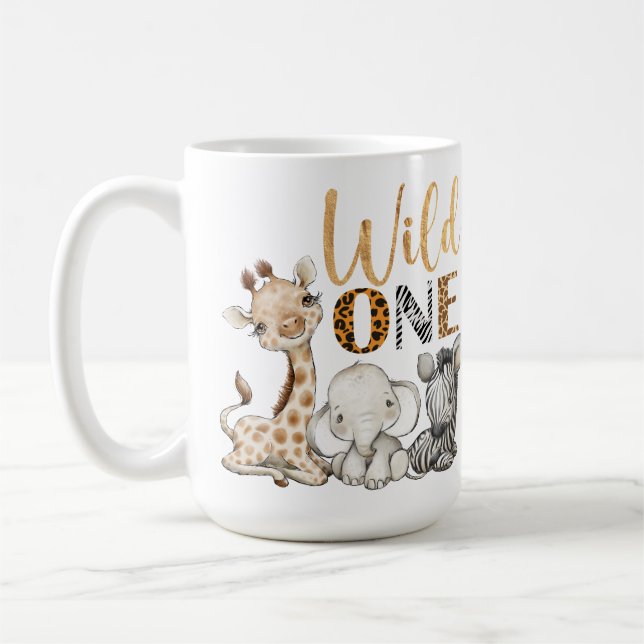 Mug Safari Animaux 1er anniversaire  (Gauche)