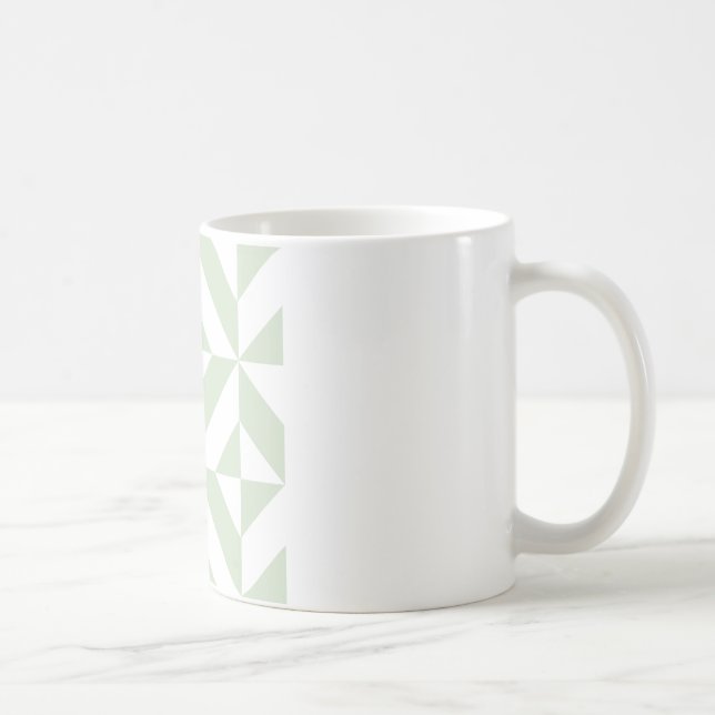 Mug Sage Green Geometric Deco Cube Pattern (Droite)