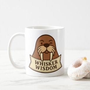 Mug Sagesse des moustaches Mascotte de morse jovial mi