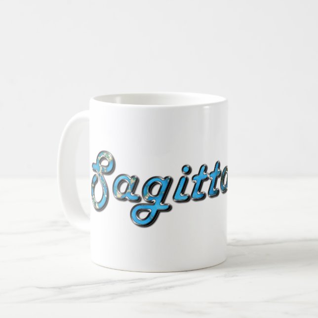 Mug Sagittaire en pierre de taille turquoise (Devant gauche)