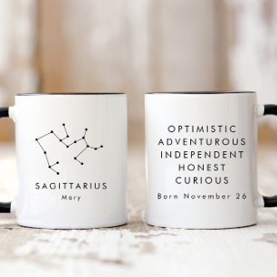 Mug Sagittaire minimaliste personnalisé SIGNE Zodiaque