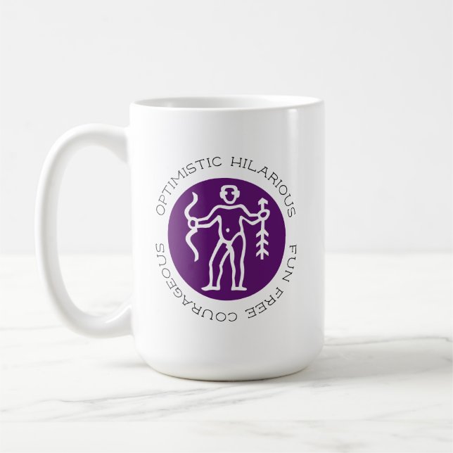 Mug Sagittarius Zodiac Star Signal Personnalité Trait (Gauche)