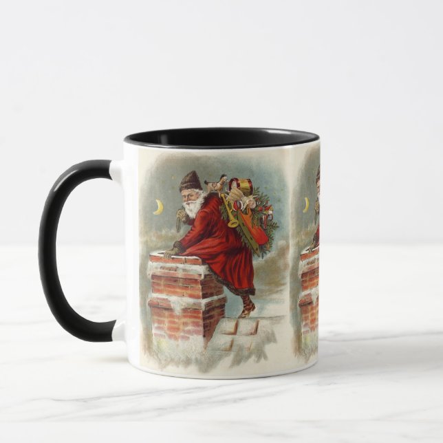 Mug Saint Nicolas victorien de Noël sur le toit (Gauche)
