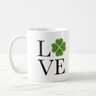 Mug Saint Patrick   Amour   shamrock de parties scinti